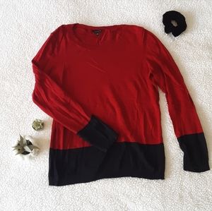 TALBOTS red and black sweater/longsleve